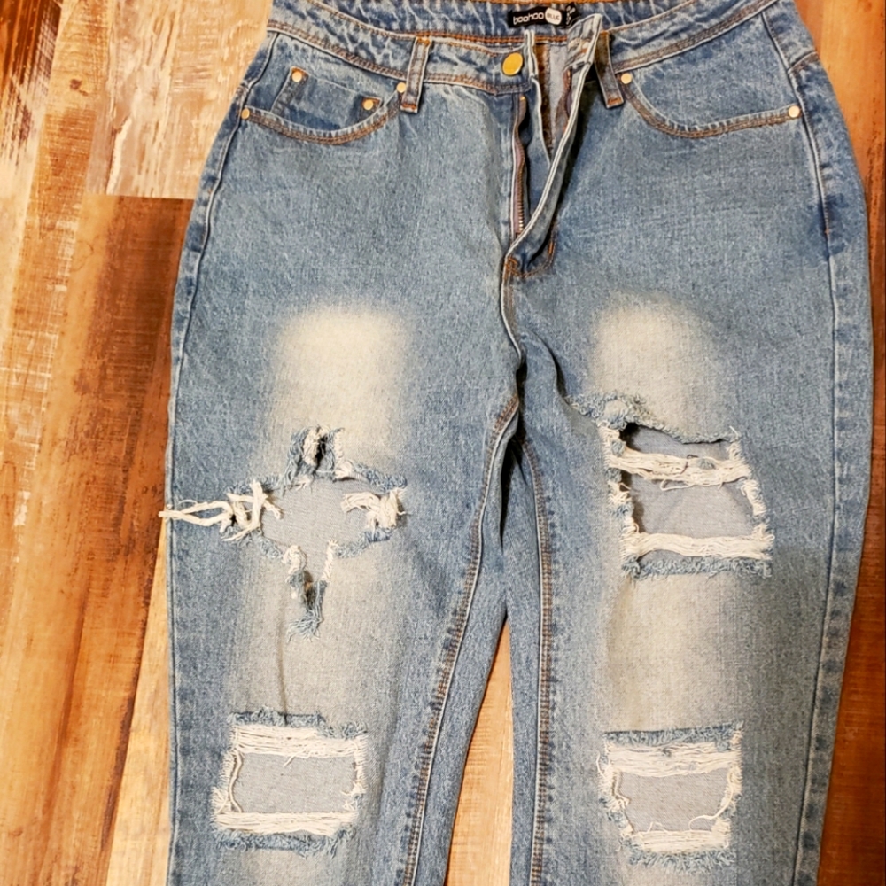 Size 8 distressed mom jeans